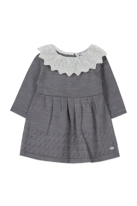 Dress - Mottled grey ruffled collar - Image principale