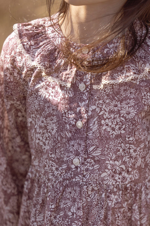 Robe - Tissu liberty aubergine - Image principale