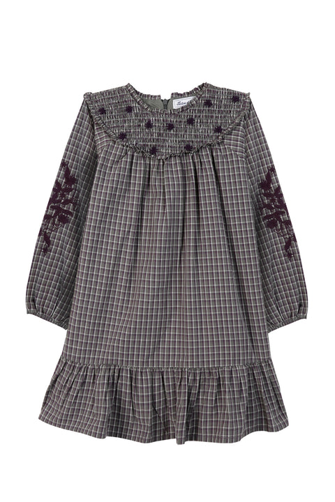 Dress - Aubergine floral embroidery - Image principale