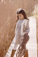 Gilet - Imitation fourrure fleuri