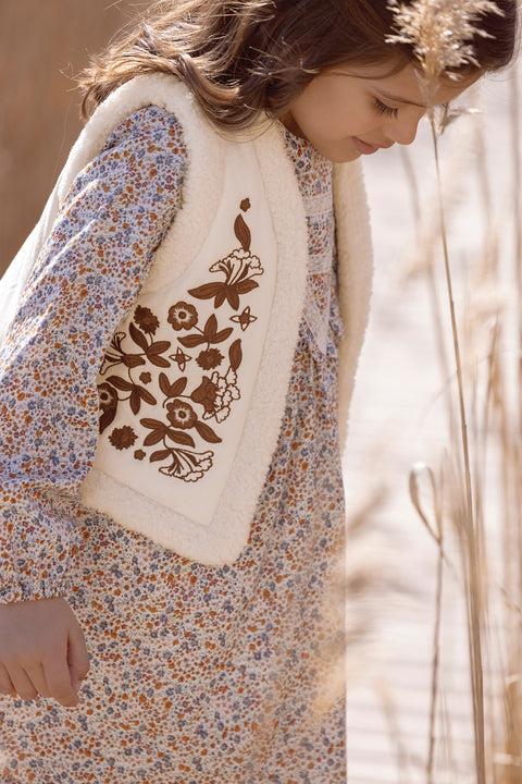 Gilet - Imitation fourrure fleuri - Image principale