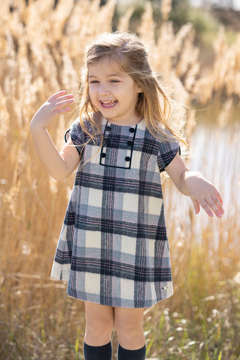 Robe - bleu tartan flanelle - Image principale