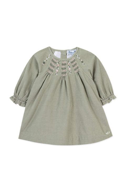 Dress - Sage green velvet - Image principale