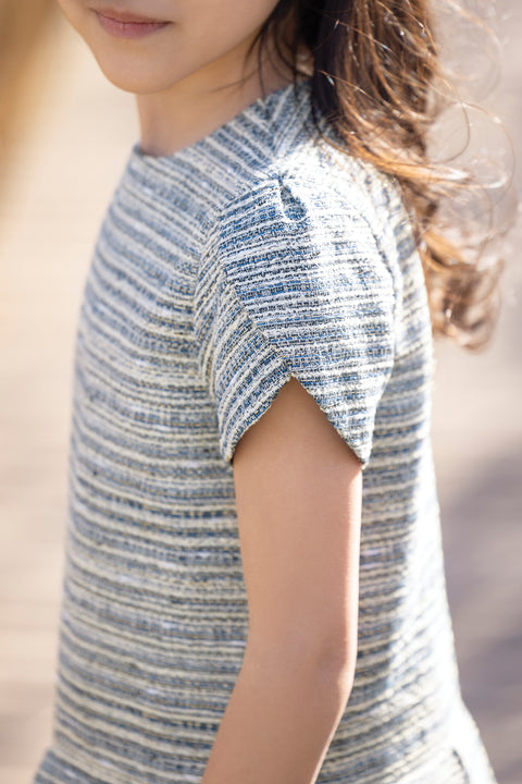 Robe - Jacquard marine et écru - Image principale