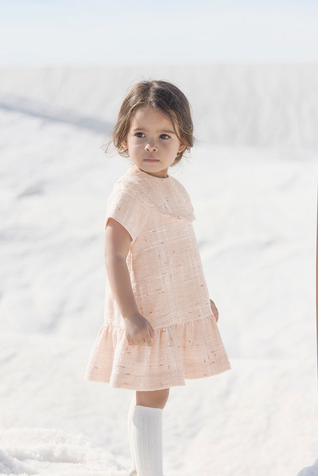 Robe - Rose pâle fil doré volanté - Image principale