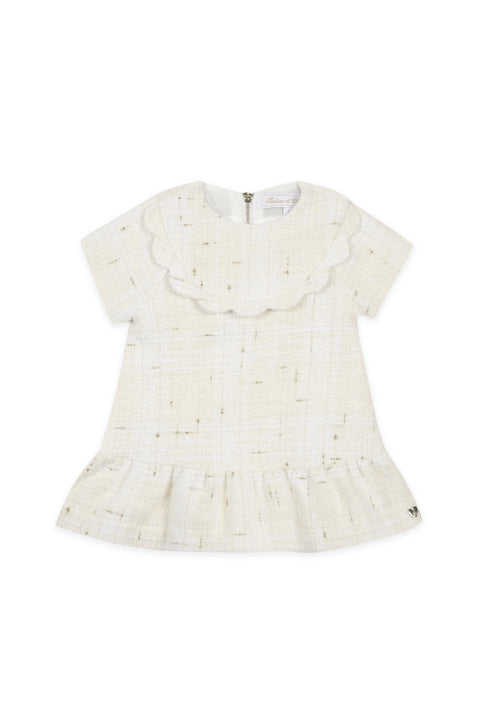 Robe - Ecru fil doré volanté - Image principale