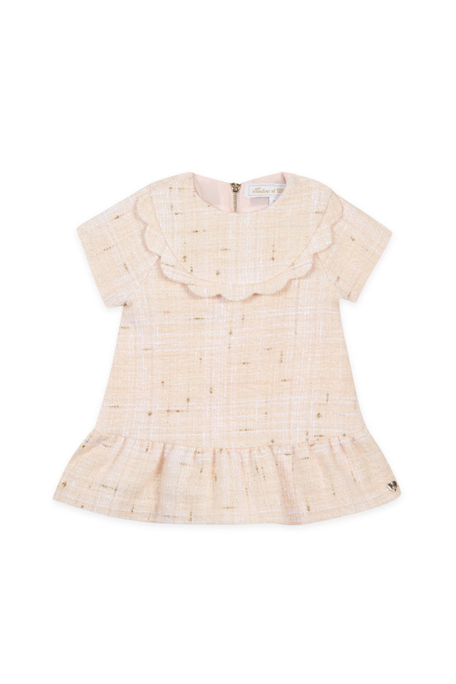 Robe - Rose pâle fil doré volanté - Image principale