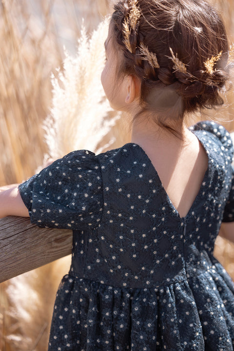 Robe - Marine imprimée marguerite - Image principale