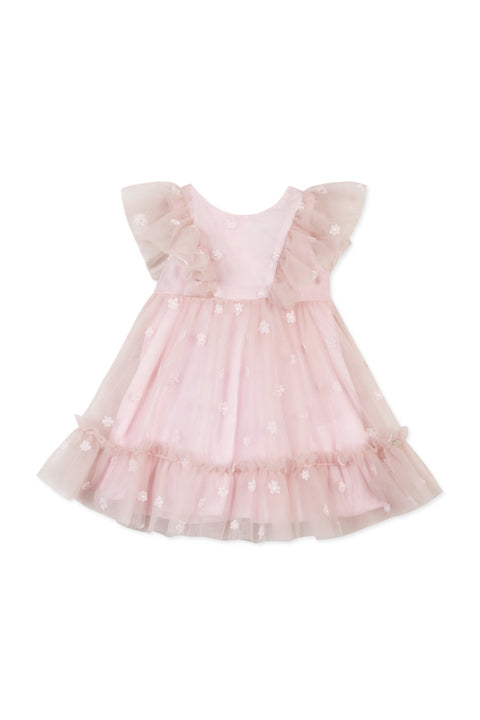 Robe - Tulle Fleurs Rose Pâle - Image principale