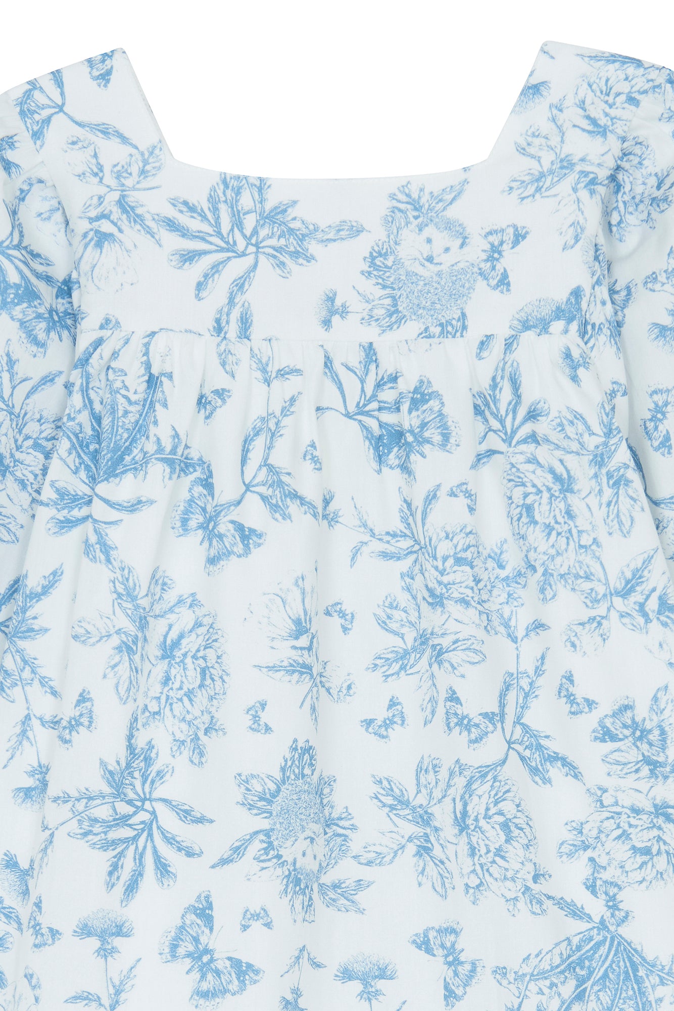 Robe - Bleu imprimé inspiration Toile de jouy
