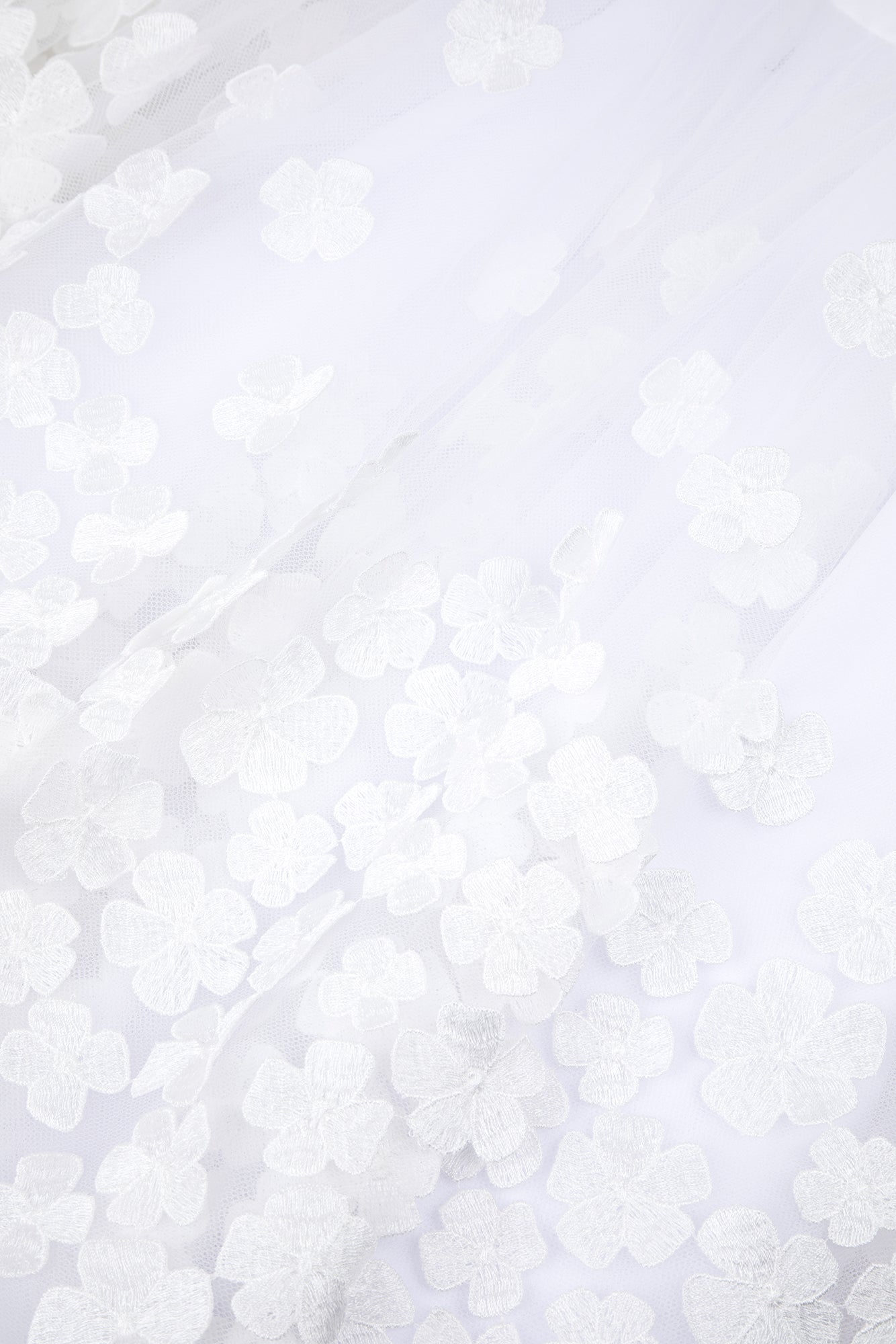 Vestido - Blanco Flowery en velo transparente