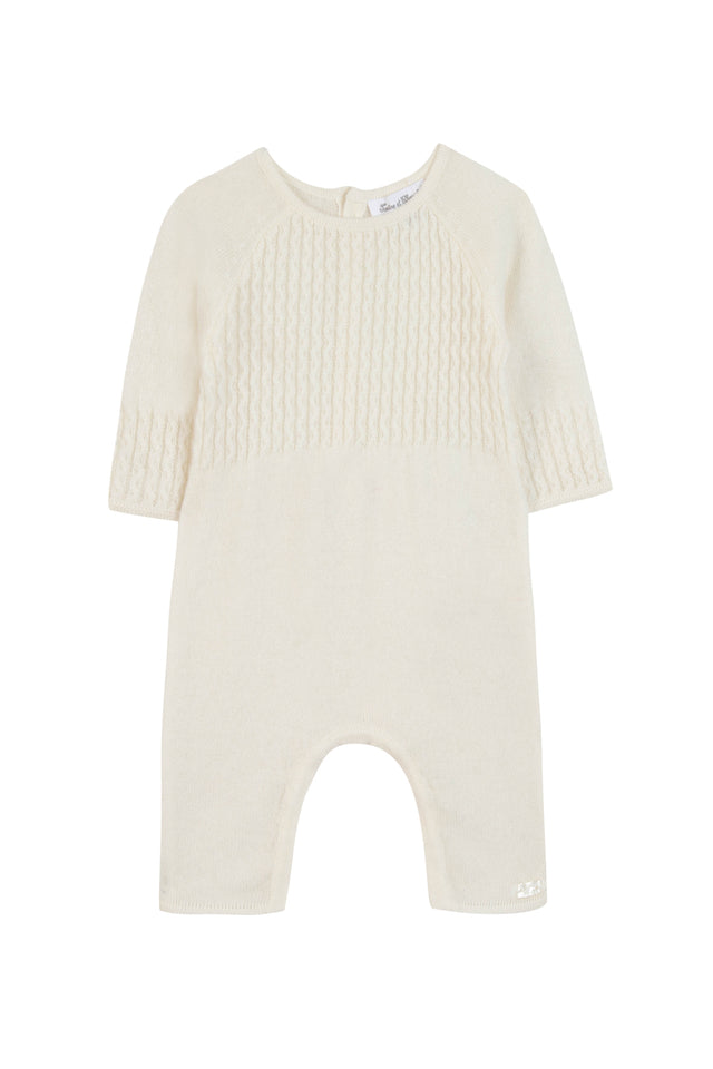 Lange jumpsuit - Ecru 100% Kasjmier - Image principale