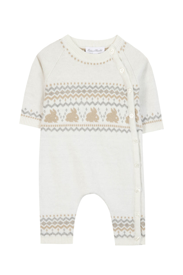 Entero largo - Marfil jacquard - Image principale