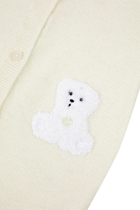 Combinaison longue - Ecru broderie ours - Image principale
