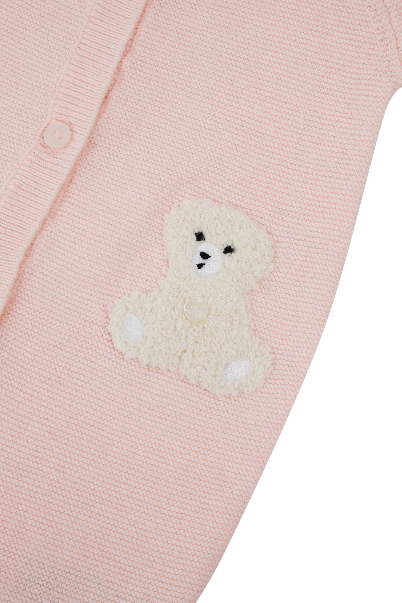 Combinaison longue - Rose pâle broderie ours