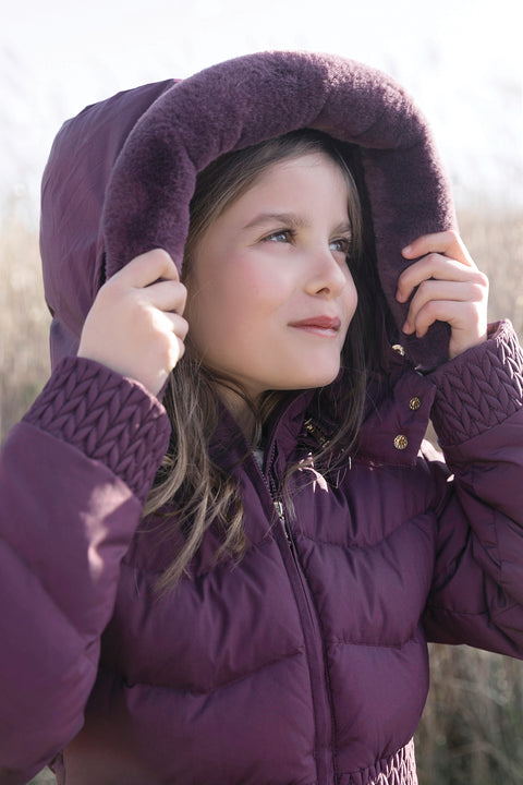Doudoune - Violet Imitation fourrure - Image principale