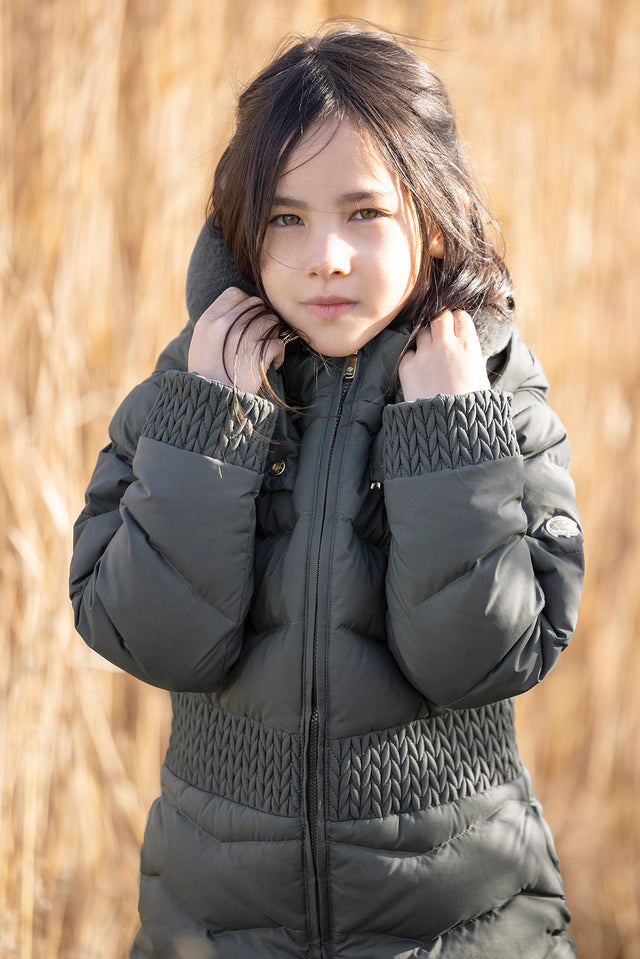 Down jacket - Grey anthracite Imitation fur - Image principale