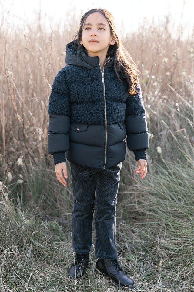 Doudoune - Bi-matière marine - Image principale