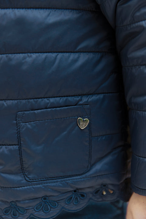 Down jacket - Navy Embrodery English - Image principale