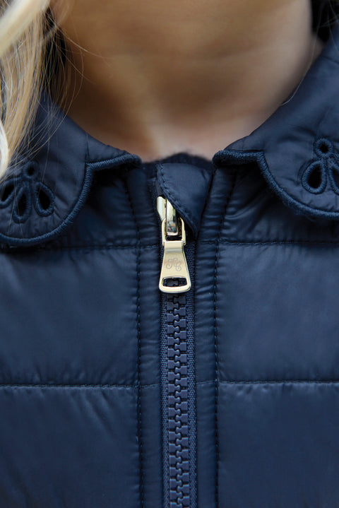 Down jacket - Navy Embrodery English - Image principale
