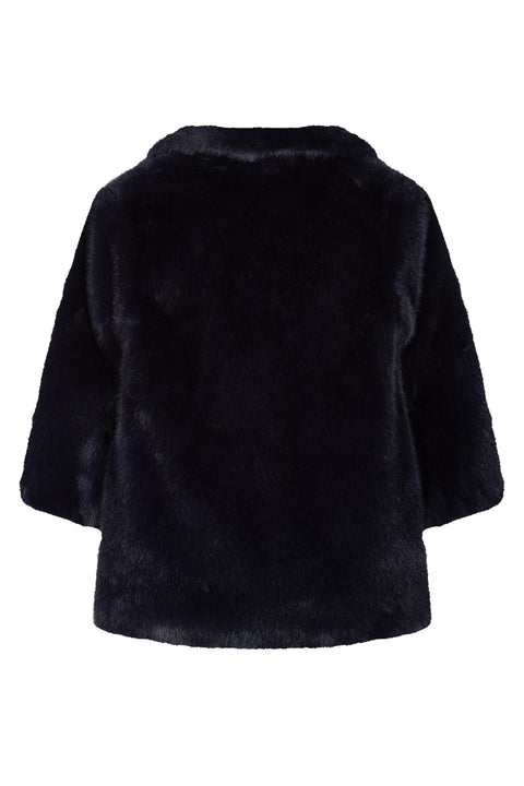 Cappotto - Imitazione Pelliccia Blu navy - Image principale