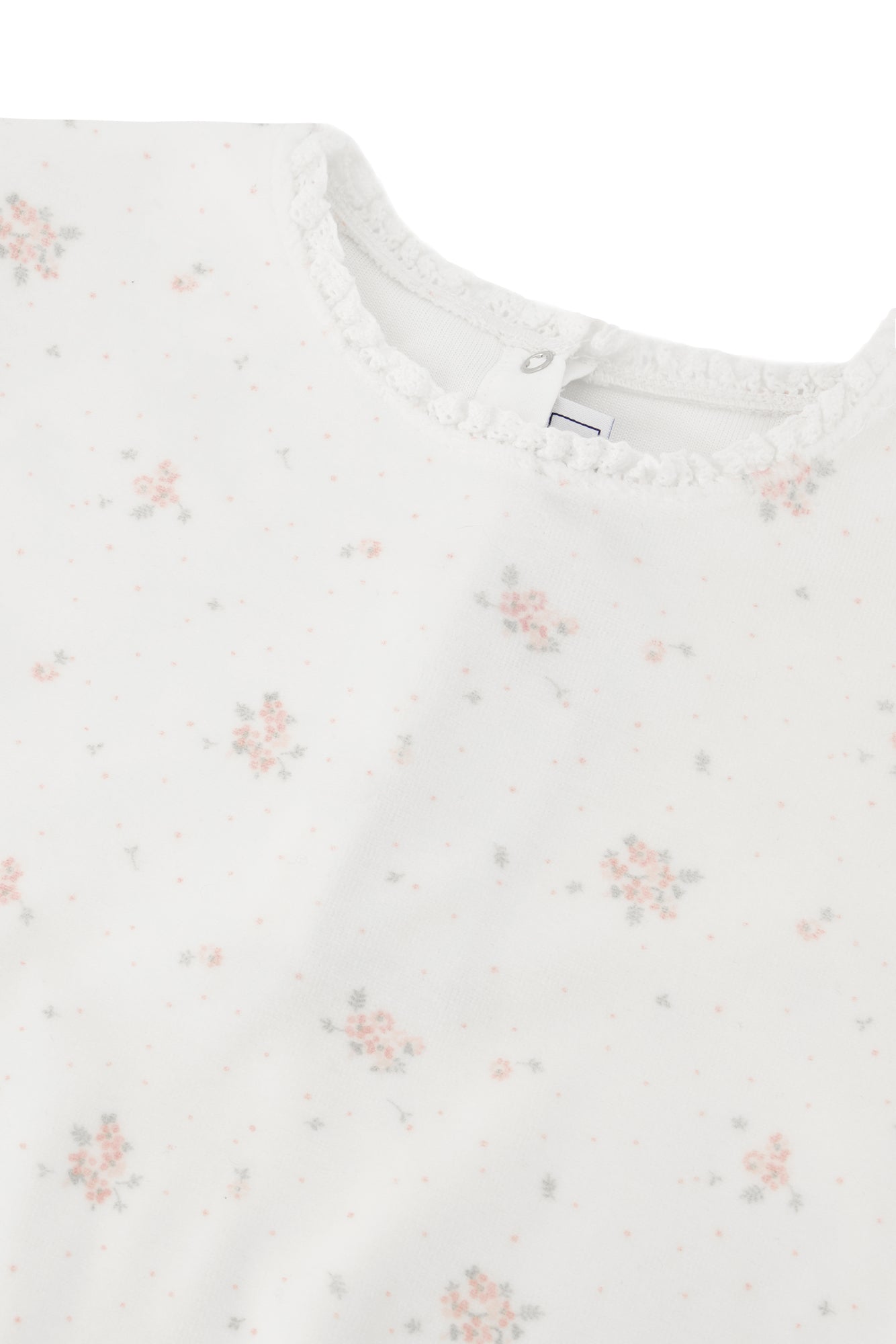 Pijama dos piezas - Marfil Terciopelo Estampado florido