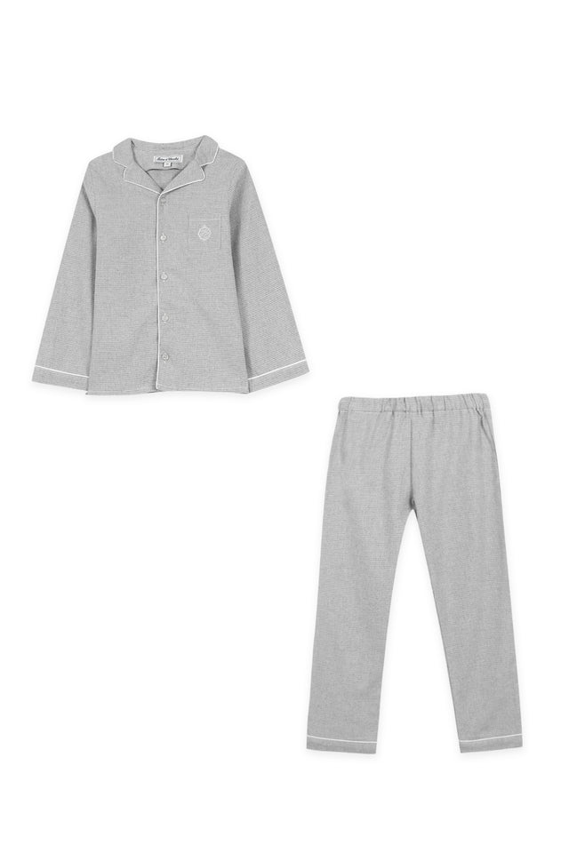 Pigiama due pezzi - Righe grigio mélange - Image principale