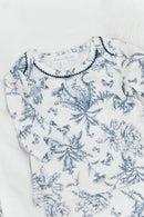 Pyjama deux pièces - Imprimé inspiration toile de jouy bleu