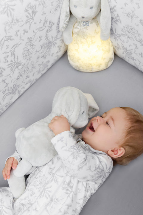 Augustin le Lapin veilleuse musicale - Imprimé Toile de Jouy gris - Image principale