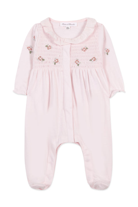 Pyjama - Rose pâle broderie fleurie - Image principale