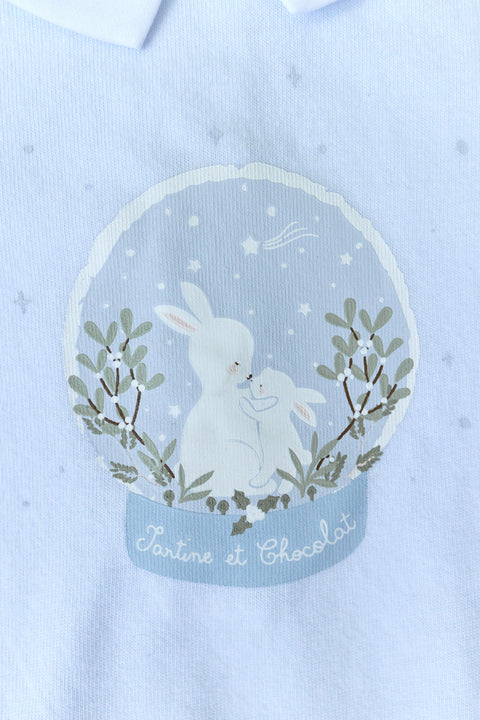 Pyjama - Bleu ciel illustration boule de neige - Image principale