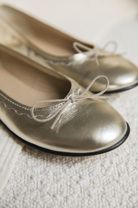 Ballerines - Cuir doré - Image principale