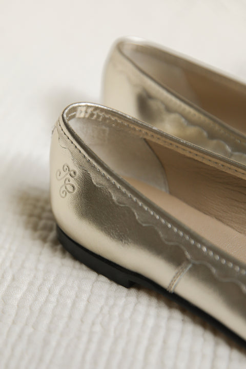 Ballerines - Cuir doré - Image principale