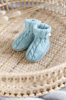Slippers - Green cable knitwear