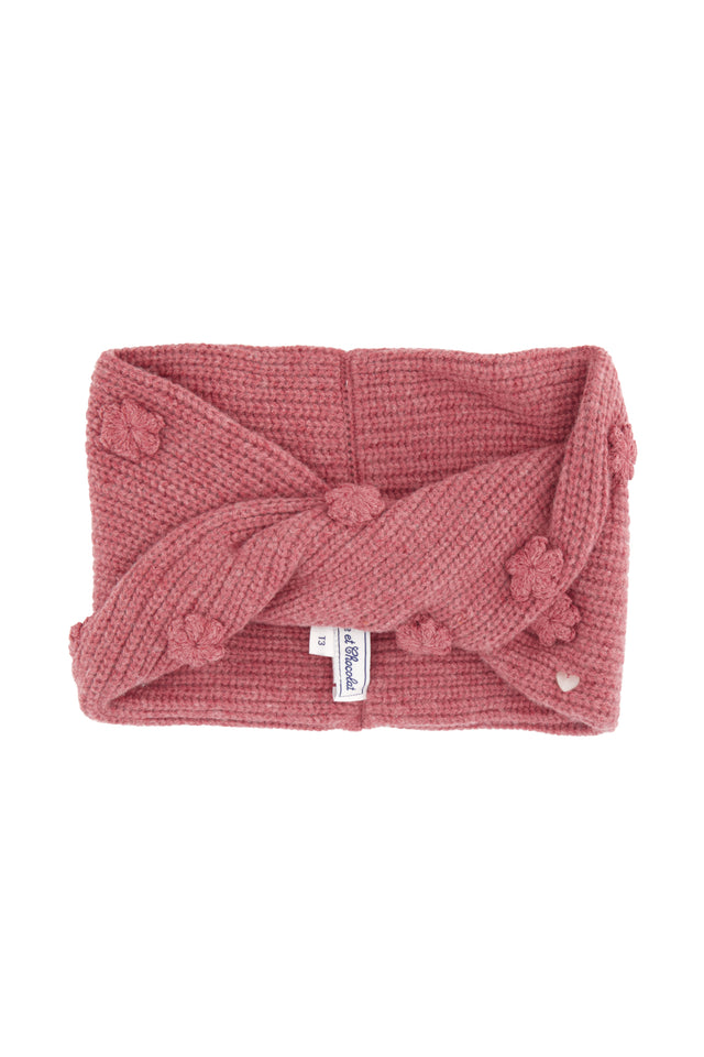 Neck - Pink Knit Flower motif - Image principale