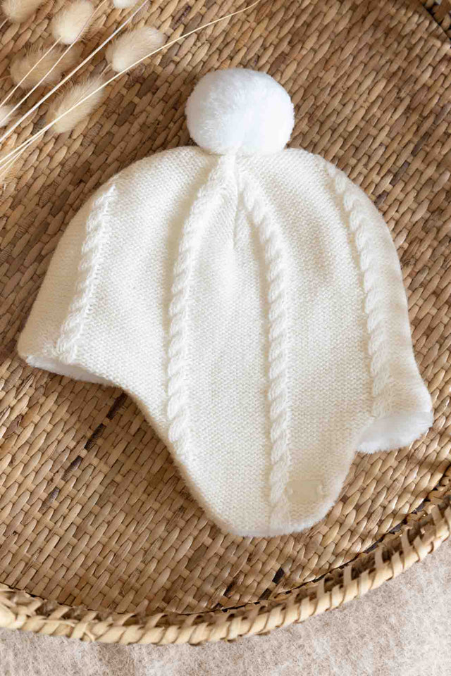 Bonnet - Ecru en maille - Image principale