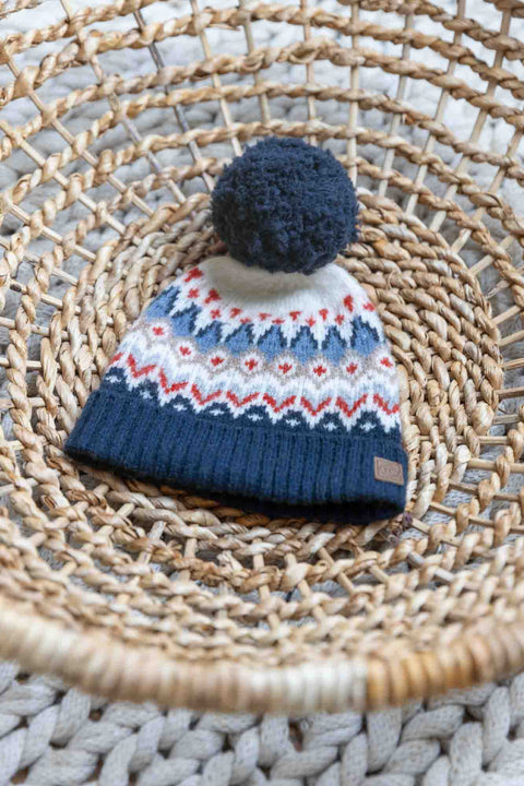 Beanie - Navy Wool and jacquard - Image principale