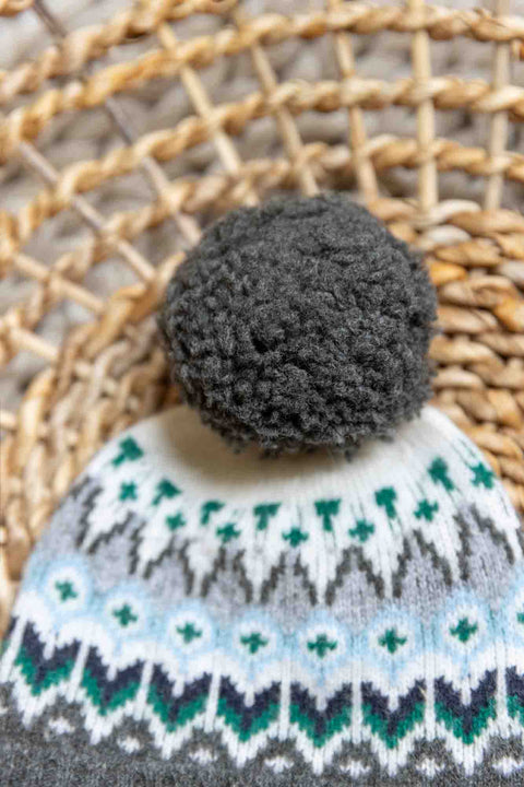 Bonnet - Gris laine et jacquard - Image principale