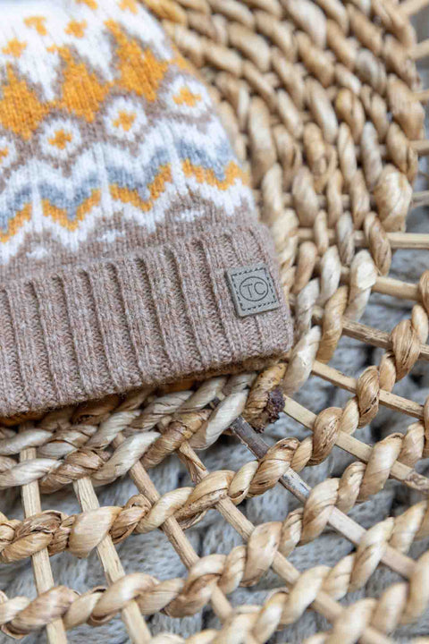 Bonnet - Camel laine et jacquard - Image principale