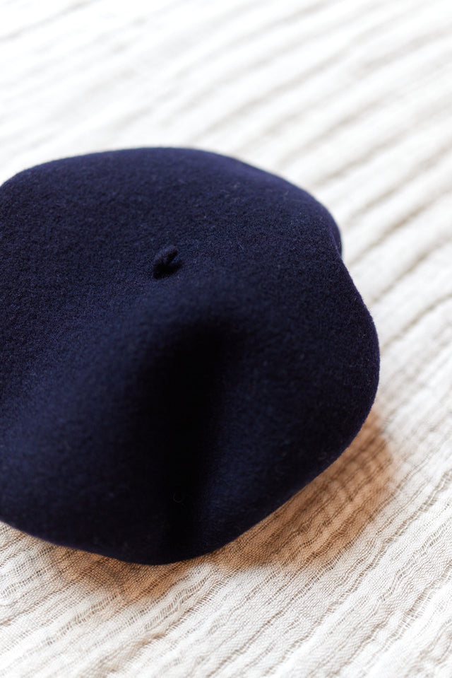 Béret - Laine marine tissu liberty - Image principale