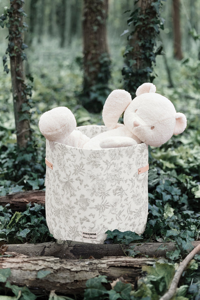 Grande panière toile de jouy gris - Mèzamé x Tartine et Chocolat - Image principale