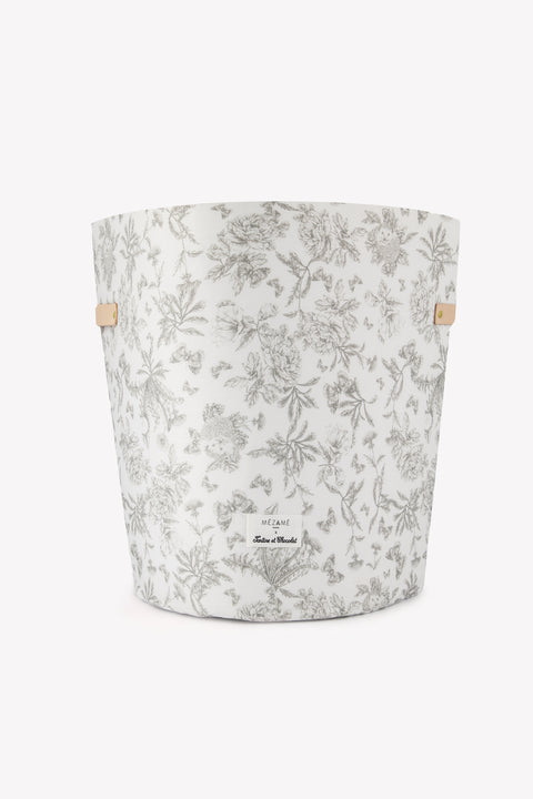 Grande panière toile de jouy gris - Mèzamé x Tartine et Chocolat - Image principale