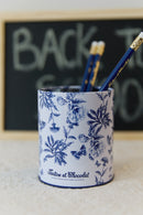 Pencil pot - Blue Print inspiration Toile de Jouy