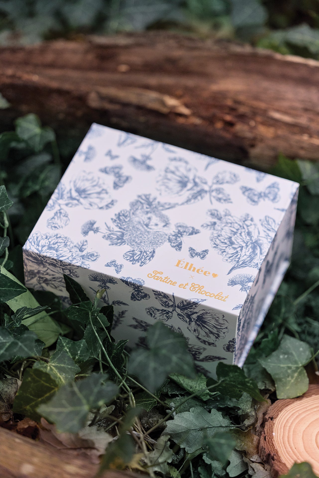 Coffret biberon et doudou - Toile de jouy bleu Élhée x Tartine et Chocolat