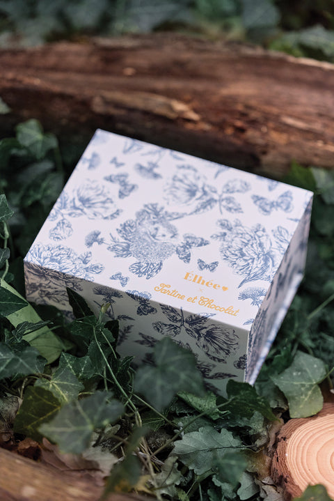 Coffret biberon et doudou - Toile de jouy bleu Élhée x Tartine et Chocolat - Image principale