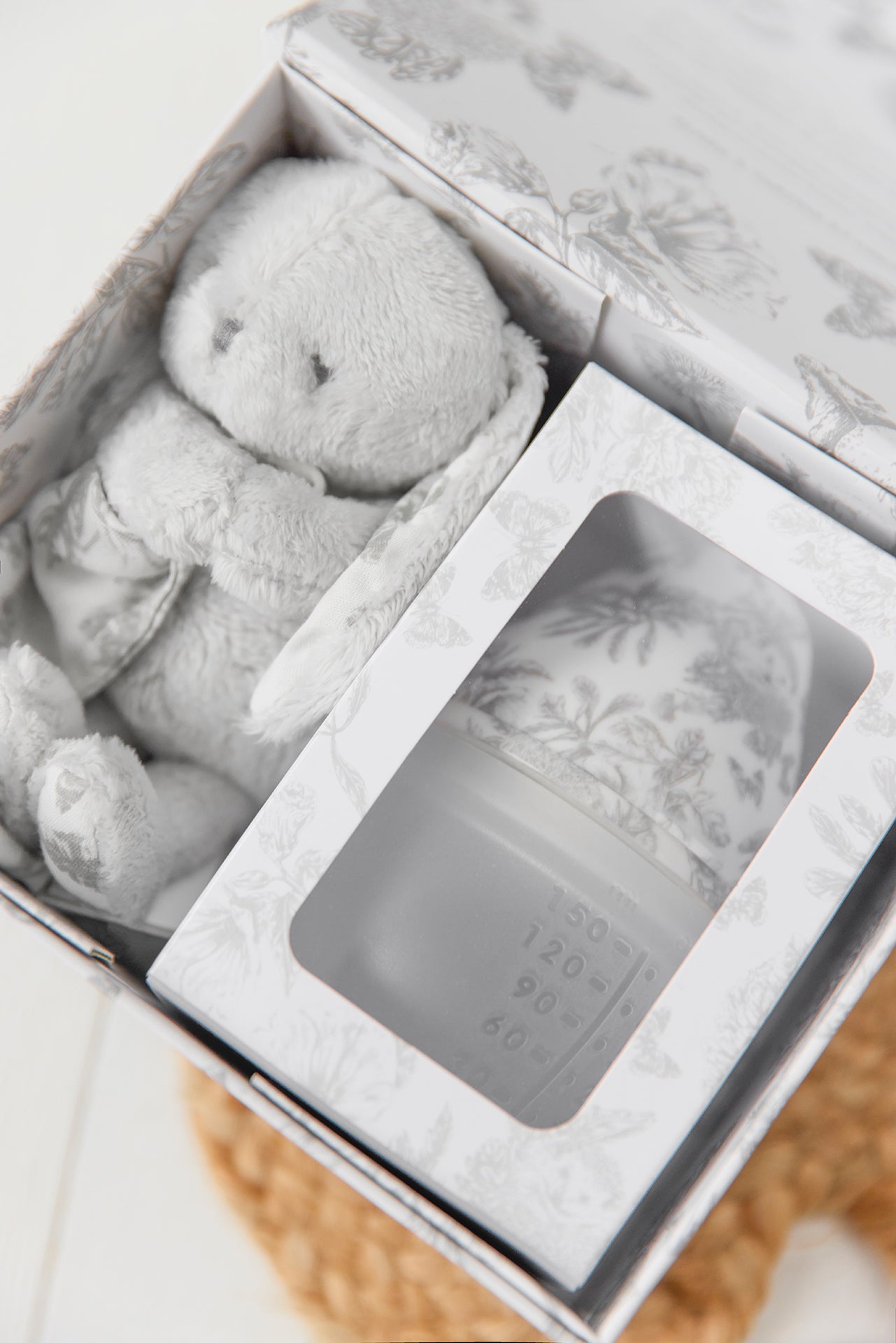 Box bottle and Comforter - Toile de jouy Grey Élhée x Tartine et Chocolat