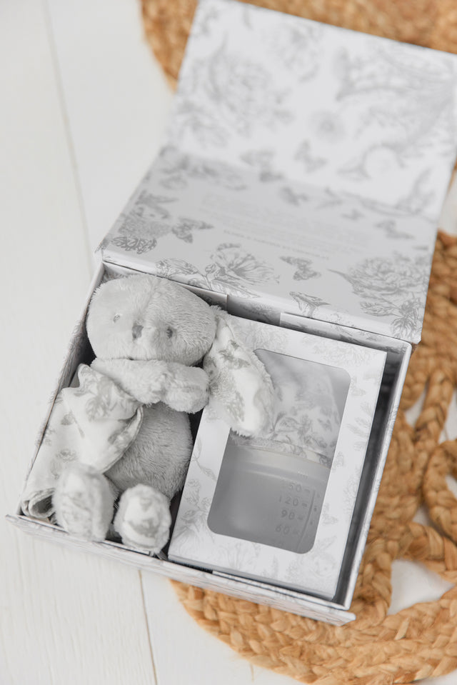 Box botella y Doudou - Toile de jouy Gris Élhée x Tartine et Chocolat - Image principale