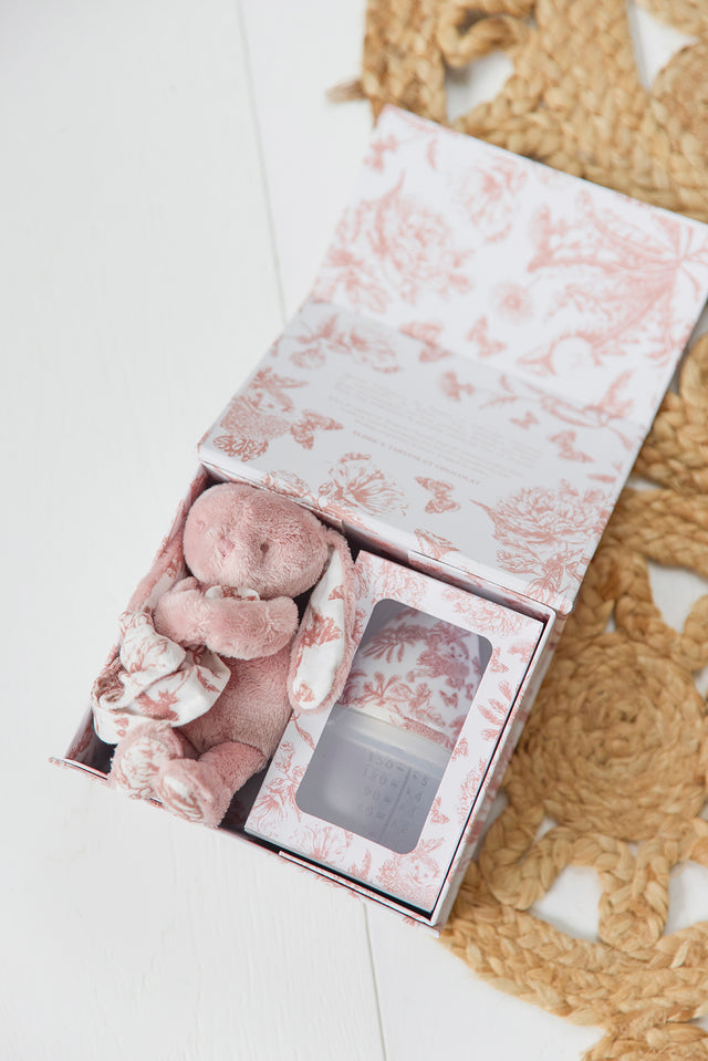 Scatola bottiglia e Doudou - Toile de jouy Rosa Élhée x Tartine et Chocolat - Image principale