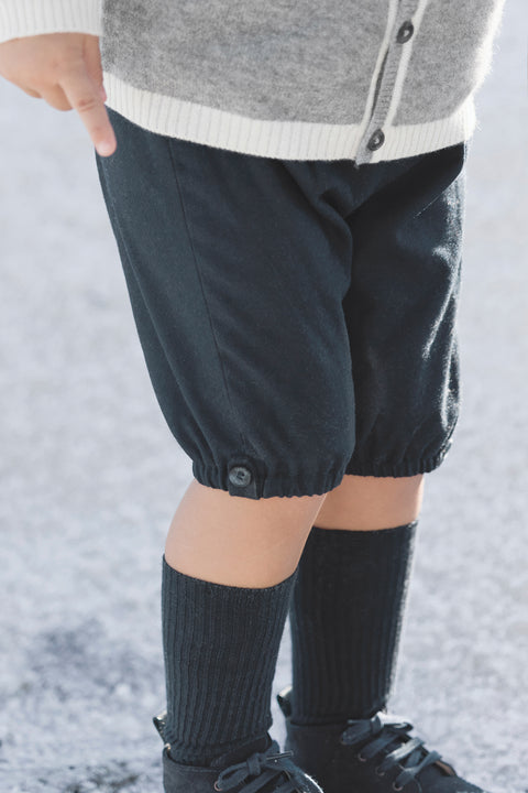 Pantalon - Bretelles flanelle marine - Image principale