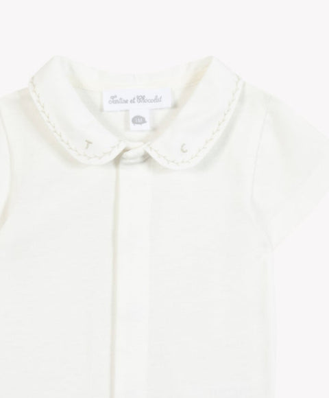 Body - Beige dunkle Baumwolle Stickerei TC - Image principale